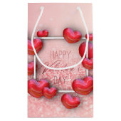 Valentinstag Rotes Herz Glitzer Kleine Geschenkbox Geschenktüte (Rückseite)