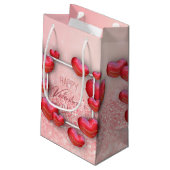 Valentinstag Rotes Herz Glitzer Kleine Geschenkbox Geschenktüte (Rückseite Schrägansicht)