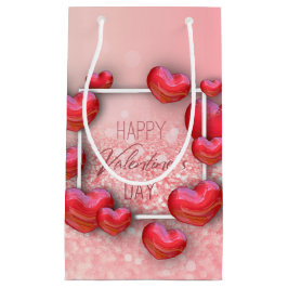 Valentinstag Rotes Herz Glitzer Kleine Geschenkbox Kleine Geschenktüte
