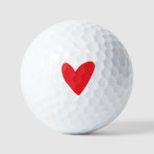 Valentinstag rotes Herz Golfball (Vorderseite)