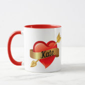 Valentinstag Rotes Herz Individuelle Name Tasse Cu (Links)