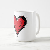 Valentinstag - Rotes Herz -  Kaffeetasse (VorderseiteRechts)