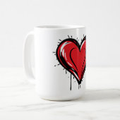 Valentinstag - Rotes Herz -  Kaffeetasse (Vorderseite Links)