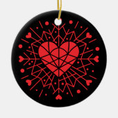 Valentinstag - Rotes Herz -  Keramik Ornament (Vorne)