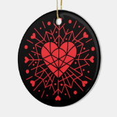 Valentinstag - Rotes Herz -  Keramik Ornament (Links)