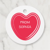 Valentinstag Rotes Herz Kleine süße Leckerei Geschenkanhänger (Rückseite)