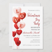 Valentinstag Rotes Herz Liebe Einladung (Vorderseite)