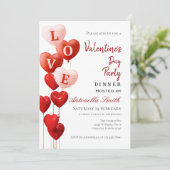 Valentinstag Rotes Herz Liebe Einladung (Stehend Vorderseite)