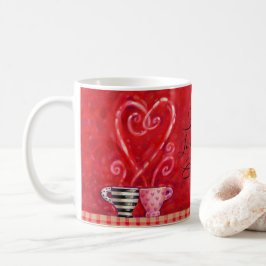 Valentinstag Rotes Herz Liebe Kaffee Zitat Kaffeetasse