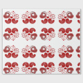 Valentinstag Rotes Herz Love Birds Geschenkpapier (Flach)