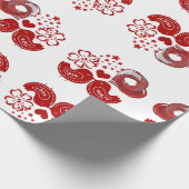 Valentinstag Rotes Herz Love Birds Geschenkpapier (Ecke)