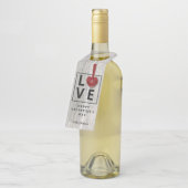 Valentinstag Rotes Herz Moderne rustikale LIEBE Ho Flaschenanhänger (Angewinkelt)