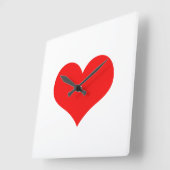 Valentinstag Rotes Herz Niedlich Weißes, individue Quadratische Wanduhr (Winkel)