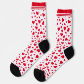 Valentinstag Rotes Herz Random Herz Muster Socken (Linkes Detail)