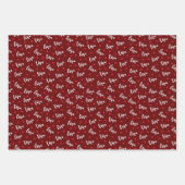 Valentinstag Rotes Herz Romantische Liebe Maroon Geschenkpapier Set (Vorderseite)