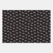 Valentinstag Rotes Herz Romantische Liebe Schwarz Geschenkpapier Set (Vorderseite 2)