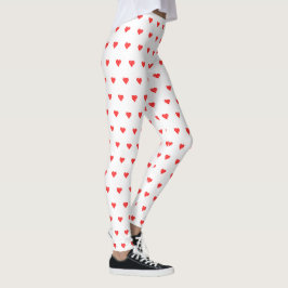 Valentinstag Rotes Herz Schwarze Leggings