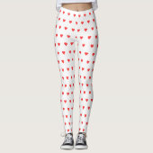 Valentinstag Rotes Herz Schwarze Leggings (Vorderseite)