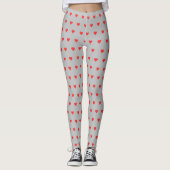 Valentinstag Rotes Herz Schwarze Leggings (Vorderseite)