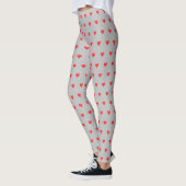 Valentinstag Rotes Herz Schwarze Leggings (Links)
