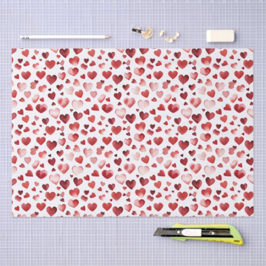 Valentinstag: Rotes Herz Seidenpapier (Handwerk)