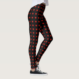 Valentinstag Rotes Herz Weiße Herzen Frauen Leggings