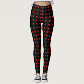 Valentinstag Rotes Herz Weiße Herzen Frauen Leggings (Vorderseite)