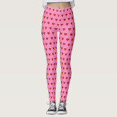 Valentinstag Rotes Herz Weiße Herzen Frauen Leggings (Vorderseite)