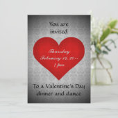 Valentinstag Rotes Herzessen Party 12x18 Einladung (Stehend Vorderseite)