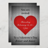 Valentinstag Rotes Herzessen Party 12x18 Einladung (Vorne/Hinten)