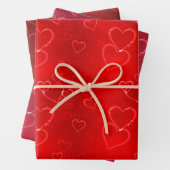 Valentinstag rotes Herzmuster Geschenkpapier Set (Beispiel)