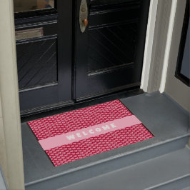 Valentinstag rotes Herzmuster Personalisiert Fußmatte