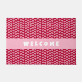 Valentinstag rotes Herzmuster Personalisiert Fußmatte