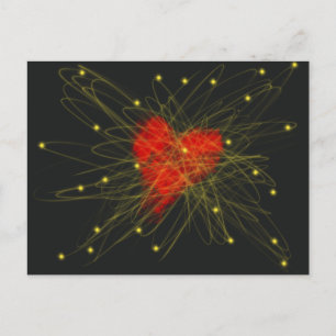 Valentinstag Rotes Liebesherz Abstrakte Kunst Postkarte