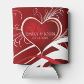 Valentinstag - Rotes und Weißes Herz Dosenkühler (Rückseite)