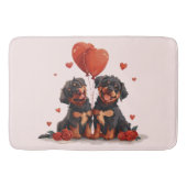 Valentinstag Rottweiler Hunde Badematte (Vorderseite)