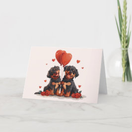 Valentinstag Rottweiler Hunde Feiertagskarte