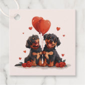 Valentinstag Rottweiler Hunde Geschenkanhänger (Vorderseite)