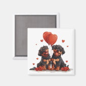 Valentinstag Rottweiler Hunde Magnet (Vorderseite/Rückseite)