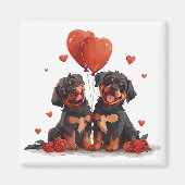 Valentinstag Rottweiler Hunde Magnet (Vorne)