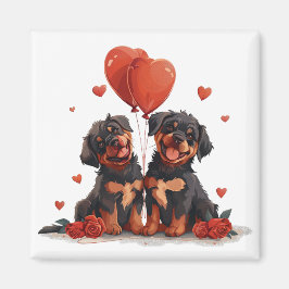 Valentinstag Rottweiler Hunde Magnet