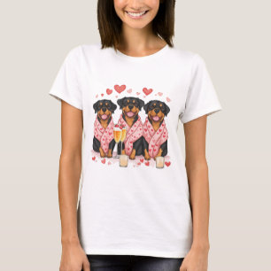 Valentinstag Rottweiler Hunde T-Shirt