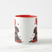 Valentinstag Rottweiler Hunde Tasse (Zentrum)