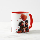 Valentinstag Rottweiler Hunde Tasse (VorderseiteRechts)