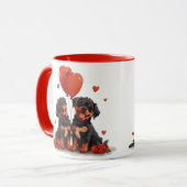 Valentinstag Rottweiler Hunde Tasse (Vorderseite Links)