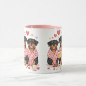 Valentinstag Rottweiler Hunde Tasse (Zentrum)