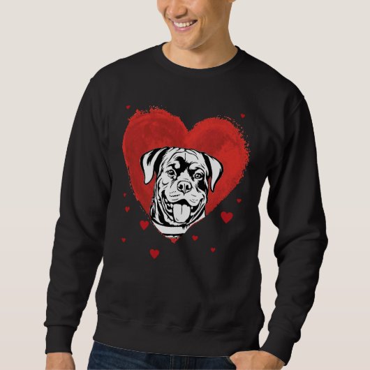 Valentinstag Rottweiler Liebe Herz Sweatshirt (Vorderseite)
