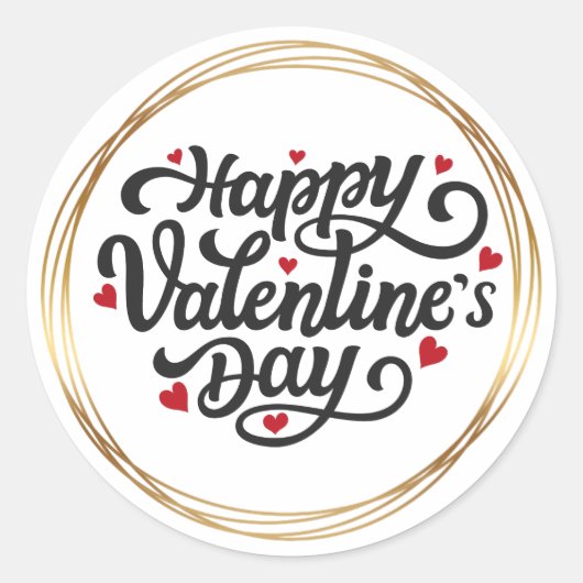Valentinstag Runder Aufkleber (Vorderseite)