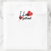 Valentinstag Runder Aufkleber (Tasche)