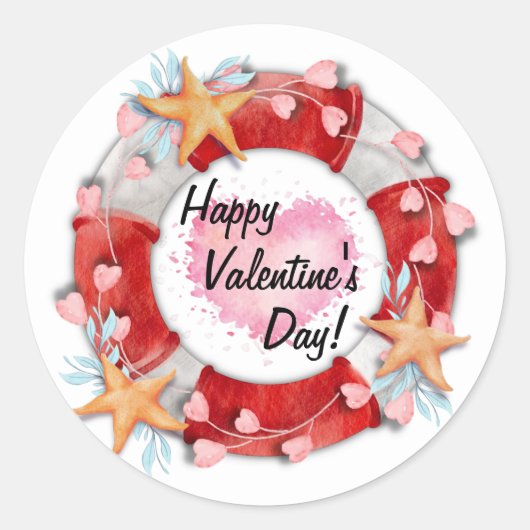 Valentinstag Runder Aufkleber (Vorderseite)